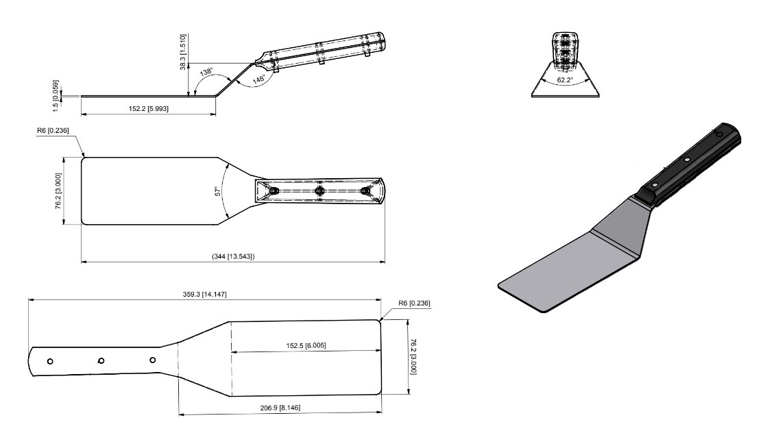 Quality Industries Spatula, 344x76.2mm