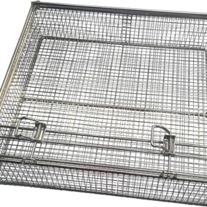 Parts Washing Basket, Stainless Steel Mesh, Double Locking, 279x279x64 mm, (11x11x2.5 in)