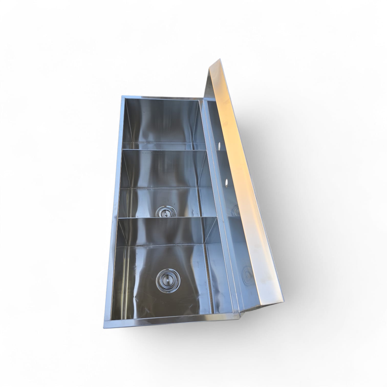 Quality Industries 3-Compartment Commercial Sink, Stainless Steel - 48x21in - Image 2