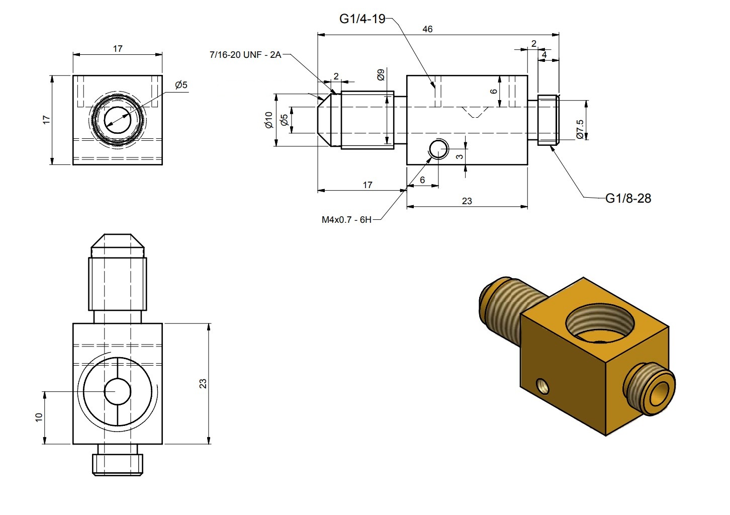 Three Way Inlet Valve, Threaded - Image 4