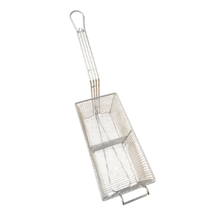 Fry Basket, Stainless Steel, 13"x6.5"x5.5", Dual Compartments