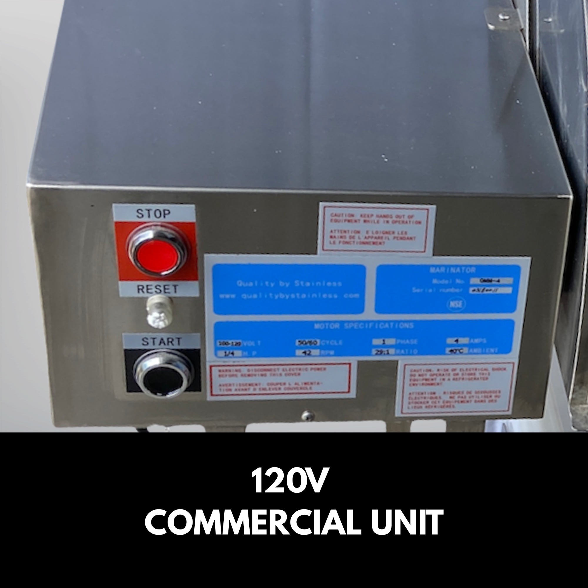 Quality Industries by Stainless 120V Commercial Marinator with Safety Cover, MaxBox and Plastic Tubs - Image 10
