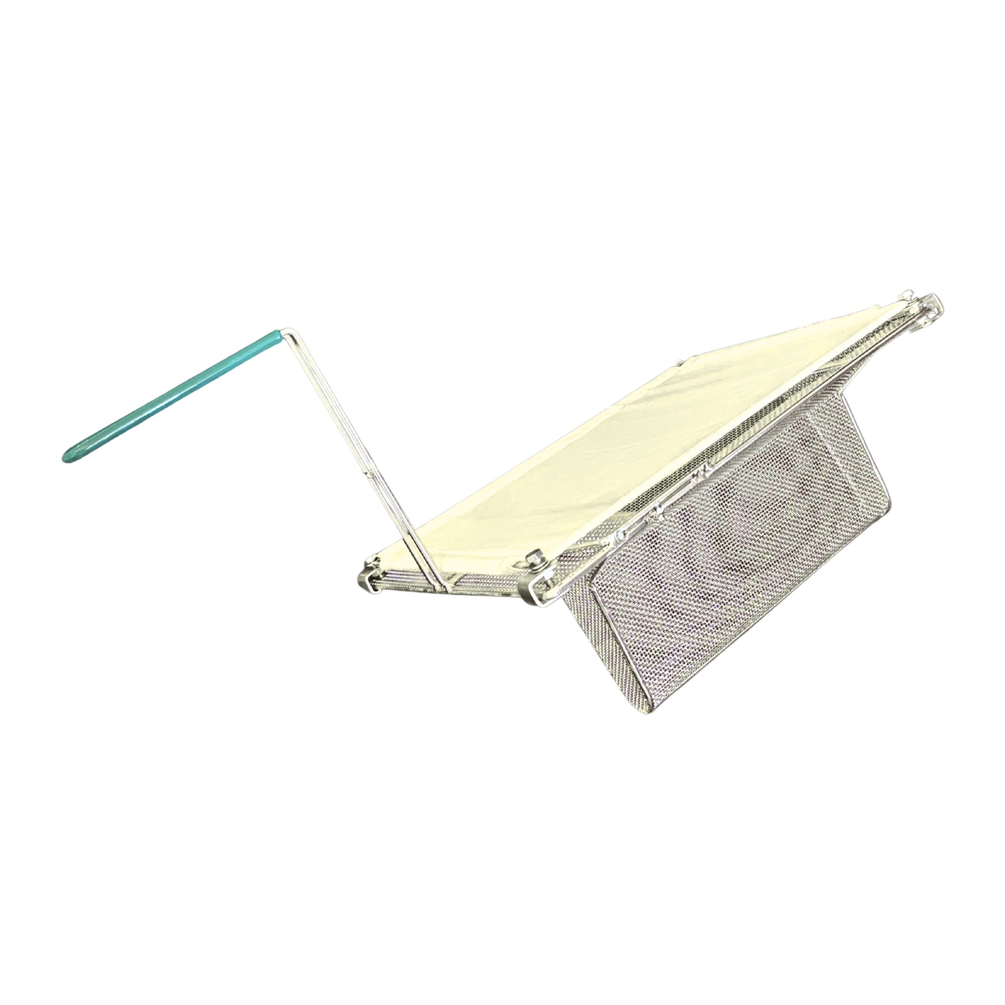 Sediment Tray with Fabric Filter Pad, Stainless Steel, 14.25″ x 11.4″, 6.1″ Deep Mesh Basket, Green Handle - Image 9