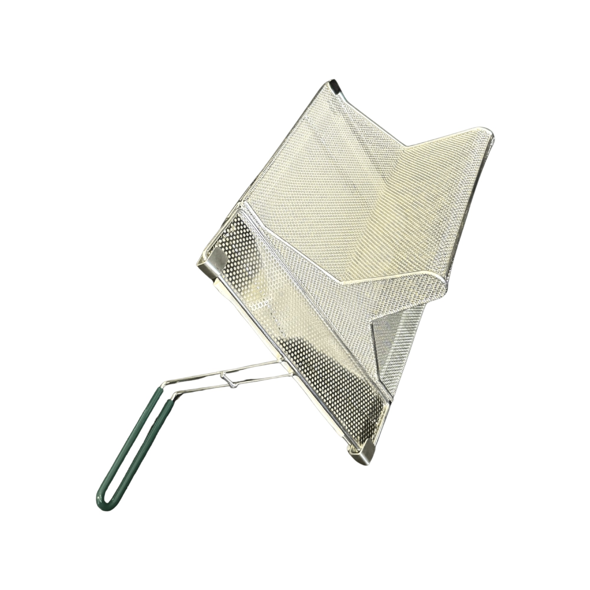 Sediment Tray with Fabric Filter Pad, Stainless Steel, 14.25″ x 11.4″, 6.1″ Deep Mesh Basket, Green Handle - Image 8