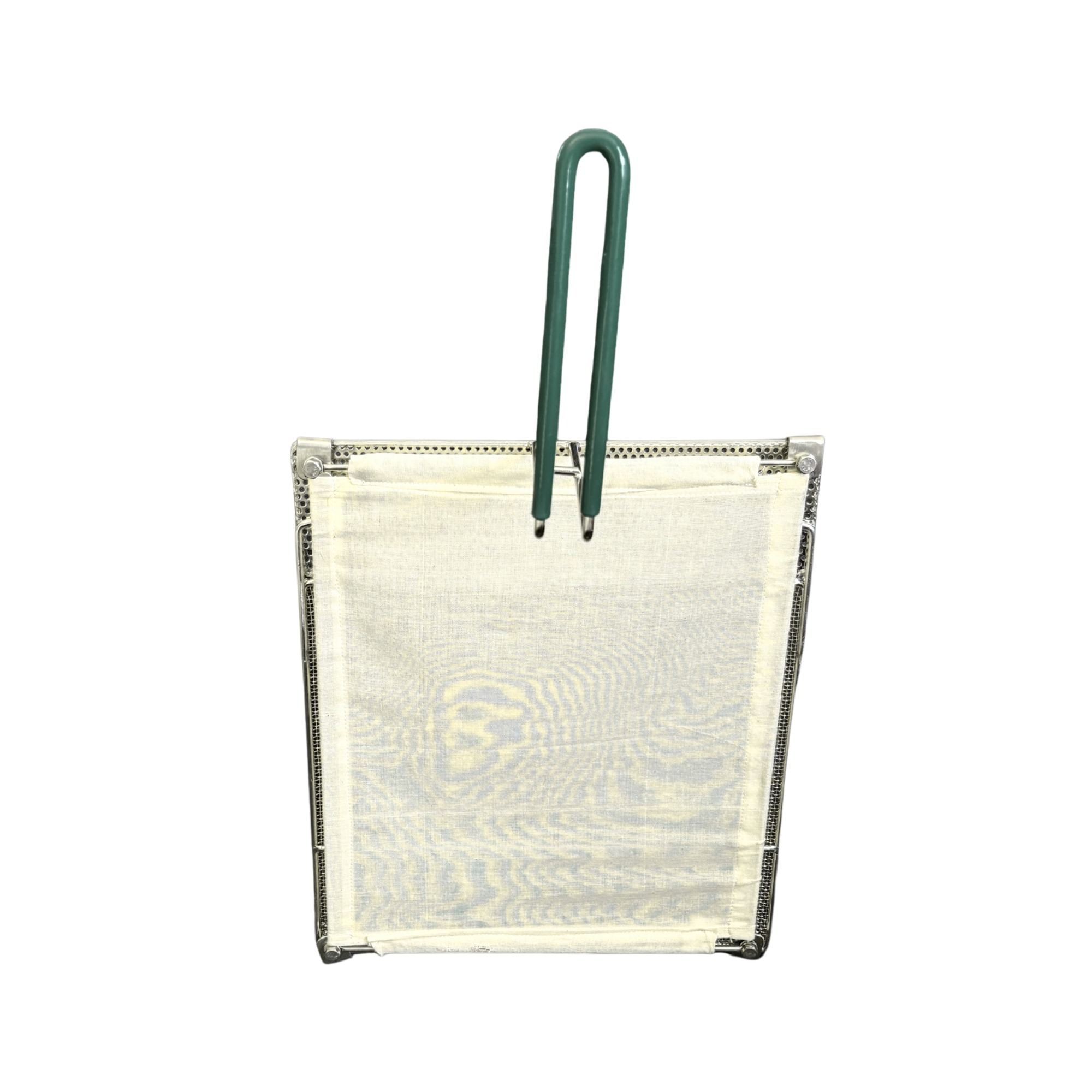Sediment Tray with Fabric Filter Pad, Stainless Steel, 14.25″ x 11.4″, 6.1″ Deep Mesh Basket, Green Handle - Image 6