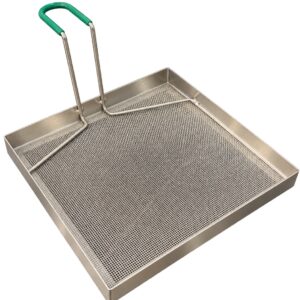 Sediment Tray, 13.5"x13.5" Stainless Steel, Green Handle