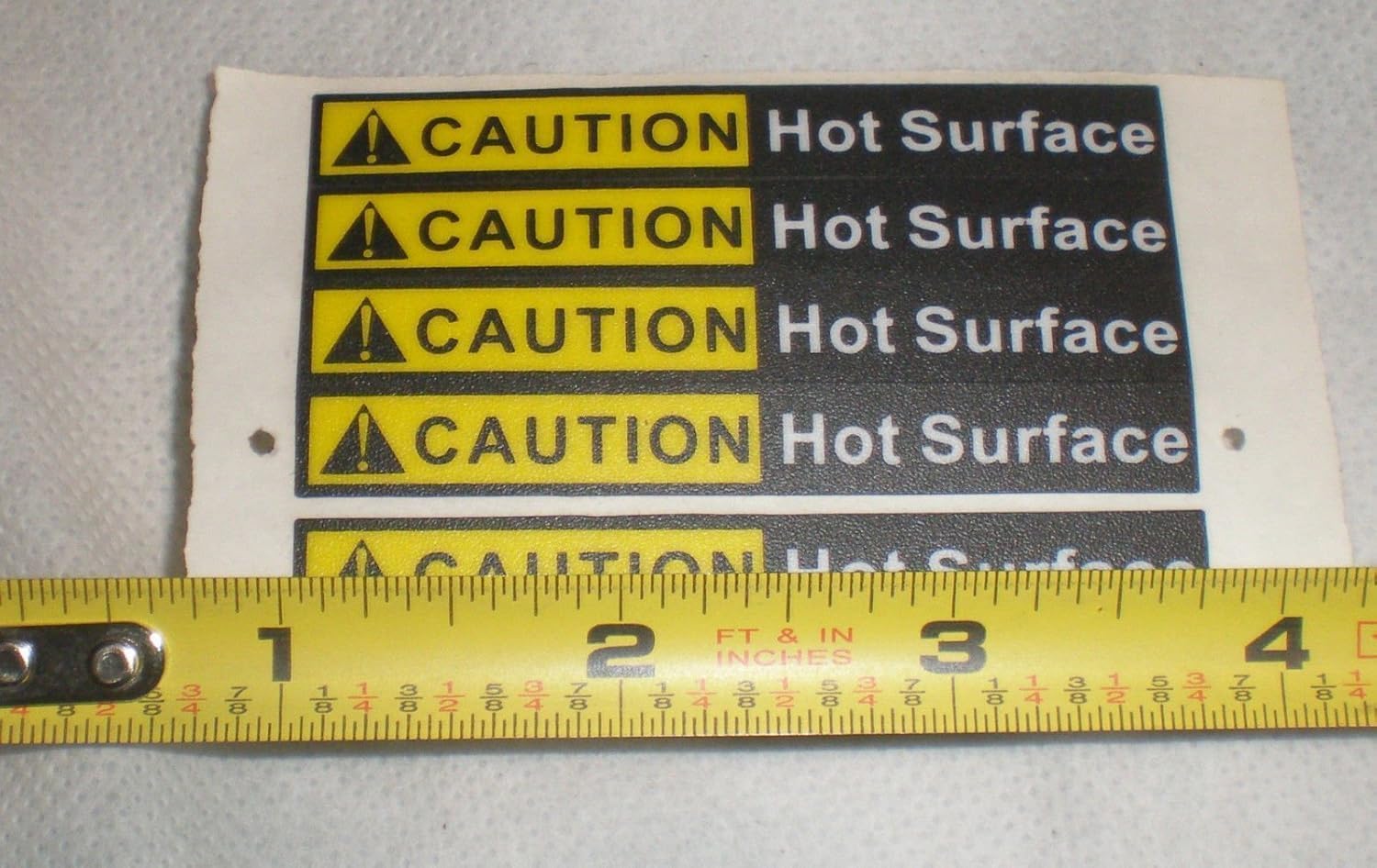 Caution Hot Surface Sticker 3.75 Inch Pack of 3 - Image 2